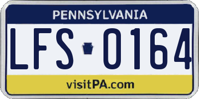 PA license plate LFS0164