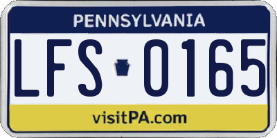 PA license plate LFS0165
