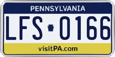 PA license plate LFS0166