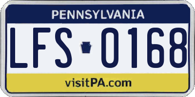 PA license plate LFS0168