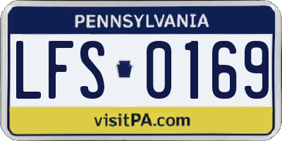 PA license plate LFS0169