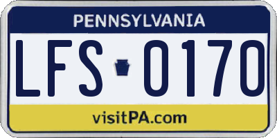 PA license plate LFS0170