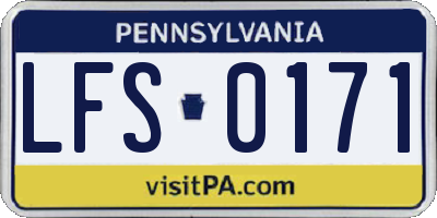 PA license plate LFS0171