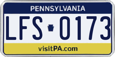 PA license plate LFS0173