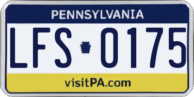 PA license plate LFS0175