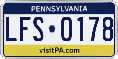PA license plate LFS0178