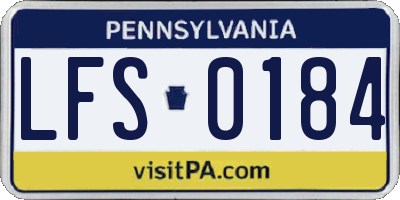 PA license plate LFS0184