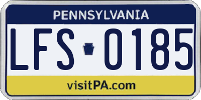 PA license plate LFS0185