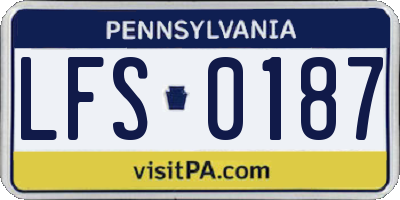 PA license plate LFS0187