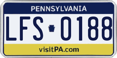 PA license plate LFS0188