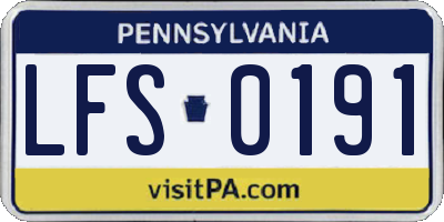 PA license plate LFS0191