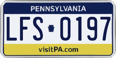 PA license plate LFS0197