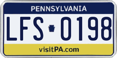 PA license plate LFS0198