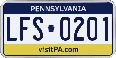 PA license plate LFS0201