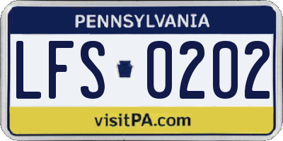 PA license plate LFS0202