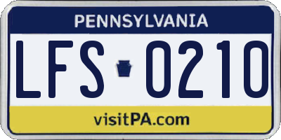 PA license plate LFS0210