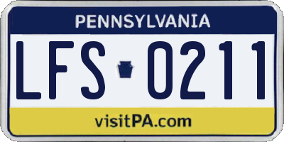 PA license plate LFS0211
