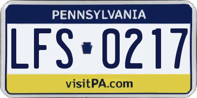 PA license plate LFS0217