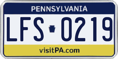 PA license plate LFS0219