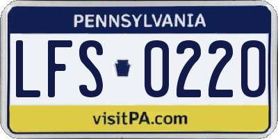 PA license plate LFS0220