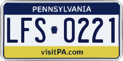 PA license plate LFS0221