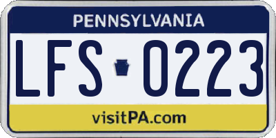 PA license plate LFS0223