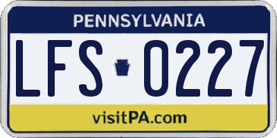 PA license plate LFS0227