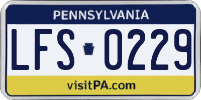 PA license plate LFS0229