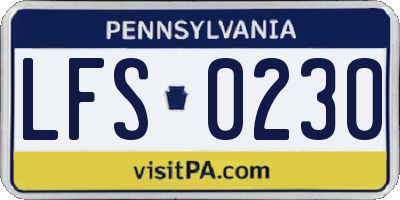PA license plate LFS0230
