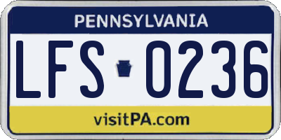 PA license plate LFS0236