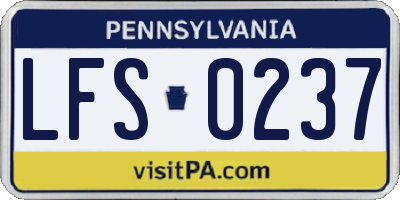 PA license plate LFS0237