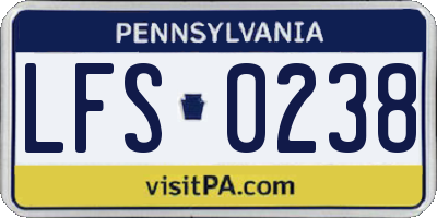 PA license plate LFS0238