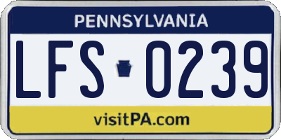 PA license plate LFS0239