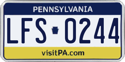 PA license plate LFS0244
