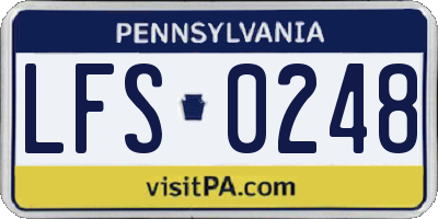 PA license plate LFS0248