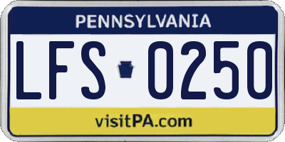 PA license plate LFS0250