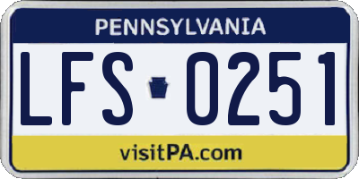 PA license plate LFS0251