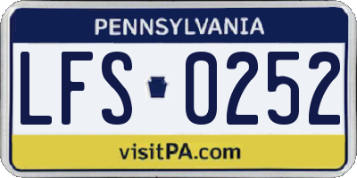 PA license plate LFS0252