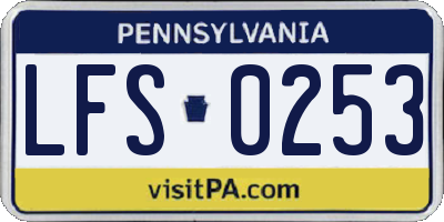PA license plate LFS0253