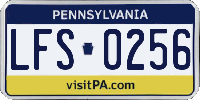 PA license plate LFS0256