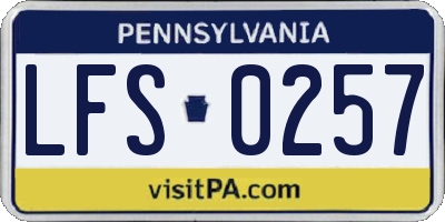 PA license plate LFS0257