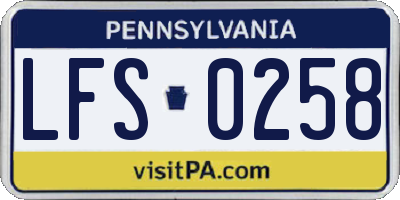 PA license plate LFS0258
