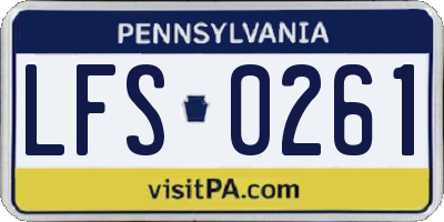 PA license plate LFS0261