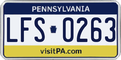 PA license plate LFS0263