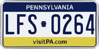 PA license plate LFS0264
