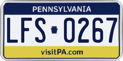 PA license plate LFS0267