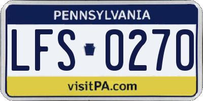 PA license plate LFS0270