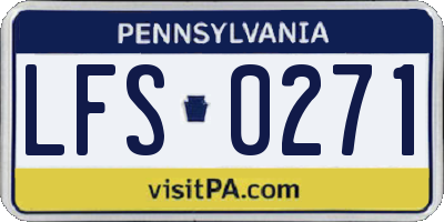 PA license plate LFS0271