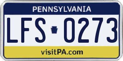 PA license plate LFS0273