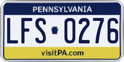 PA license plate LFS0276